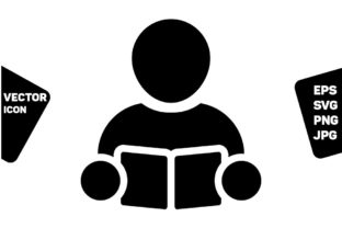 Book Icon Vector Male Avatar