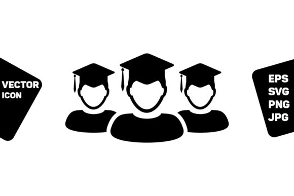 Education Icon Vector Male Group Student