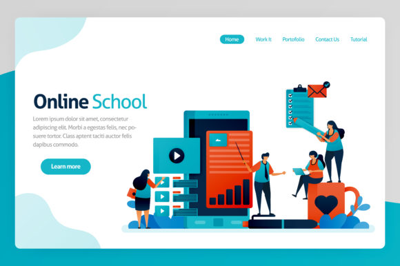 Enhancing Digital Education with Vector Illustration for Online School Platforms